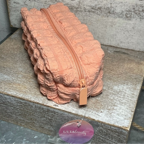 Ulta Beauty Zipper Texture Beauty Makeup Bag Peach - Picture 4 of 6